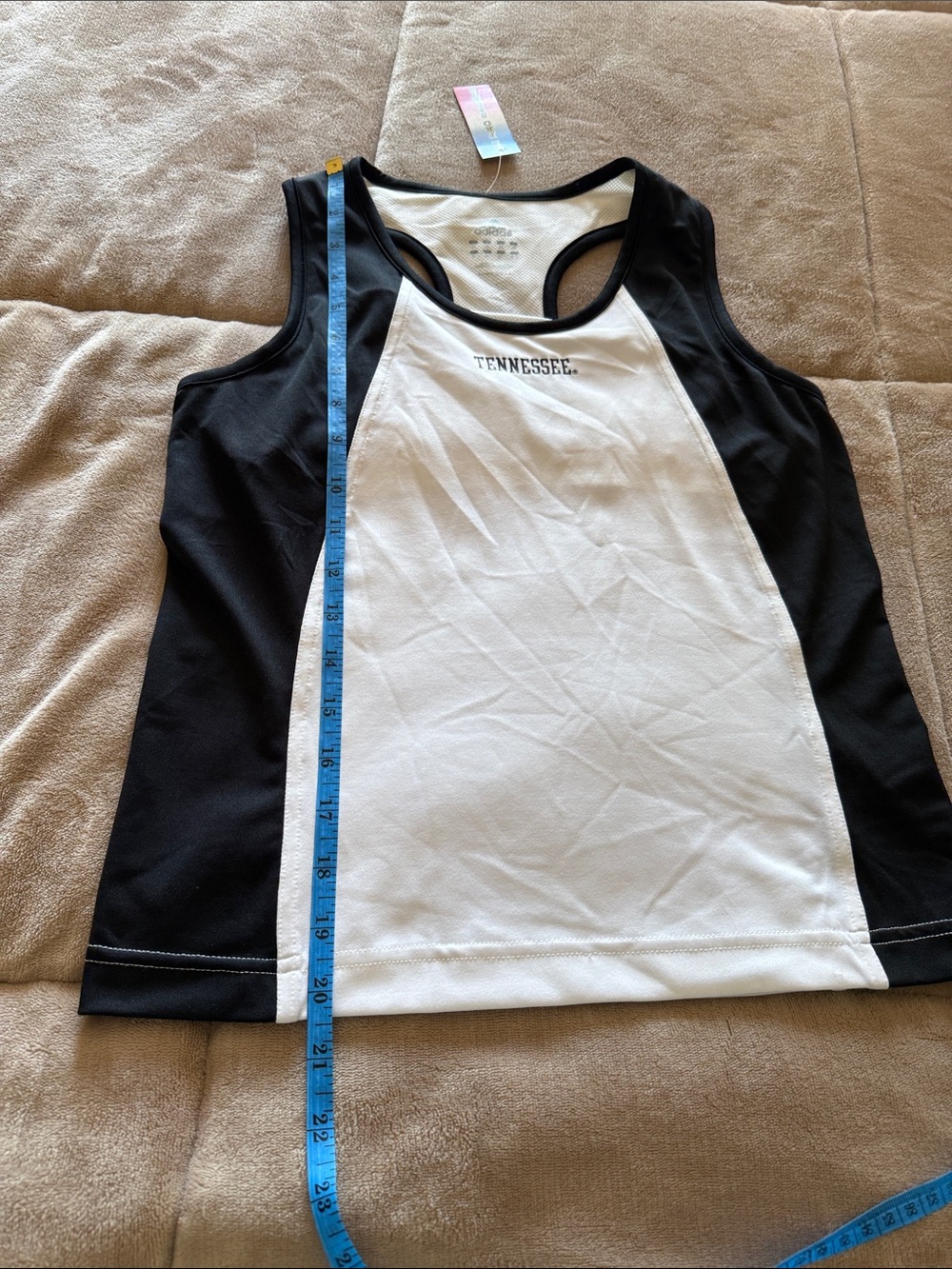 adidas Black and White Tennessee Racerback Tank - Picture 6 of 12